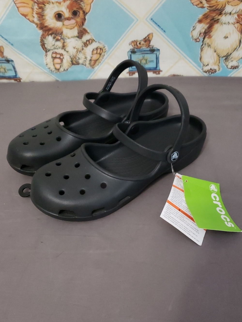 CROCS Black Mary Jane-Style Clogs Size 11